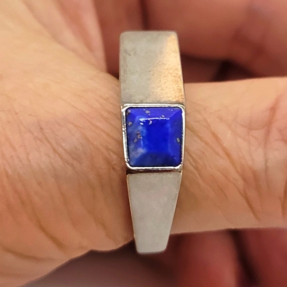 Vita Fede Jewelry - Vita Fede Octagon Blue Lapis Stone 24k White Gold-Plated Ring New